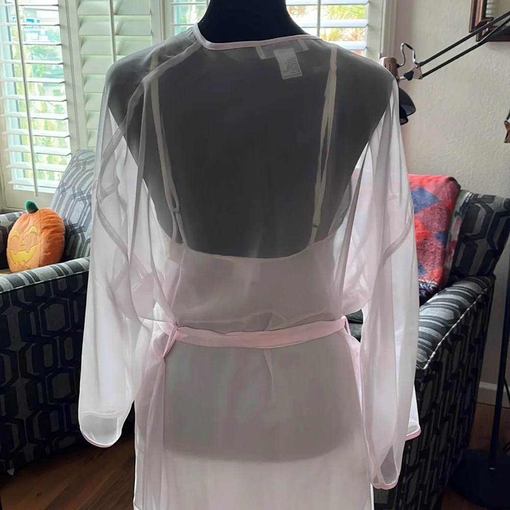 Vintage Soft Pink Sheer Robe - Picture 6 of 8
